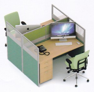 Partisi Kantor Uno 01 Series Slim 2 Staff 1 - Partisi Kantor Uno 01 Series Slim 2 Staff