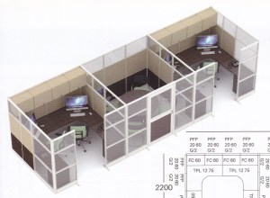 Partisi kantor uno 11 Series Premium 3 Staff 300x220 - Partisi Kantor Uno 11 Series Premium 2 Staff Dan Meting