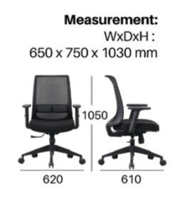 Kursi Kantor Uno Tasmania Black Ukuran Kursi Kantor UNO Tasmania 1 260x280 - Kursi Kantor Uno Tasmania Black
